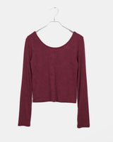 Muleu Flower Pattern Round Neck Long-Sleeved T-Shirt
