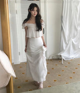 [ md pick / angel🤍 ] pon baby shimmer off shirring bl