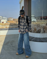 セッドチェックシャツ(Brown)
