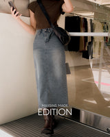 [MADE] Halfi denim long skirt