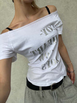 Coy heart boat neck slim t-shirts(3color)
