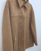 Classic suede single-breasted half coat(2color)