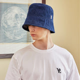 VA Stud Non Washing Denim Drop Bucket Hat / Indigo