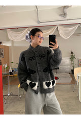 ラブリーハーフタートルネックシックボタンカーディガン