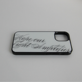 [MADE] slogan glass bumper case (white)