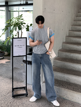 ルックバージップソフトテンセルレイヤードクロップド半袖Tシャツ