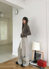 RIB SLIM HOOD ZIP-UP