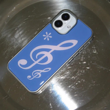 note Aqua Pink Silver Epoxy Case