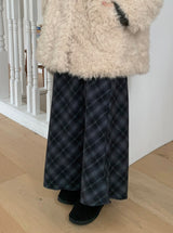 Tigent Peach Fuzz Check Long Skirt