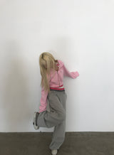 [FLEECE]クリスタルドットクロップドフードジップアップ