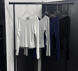 Soft basic u neck long sleeves(4color)