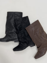 Peanut Fold Layered Long Boots