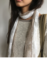 [SET]Sepia Lace T-shirt + Scarf (2color)