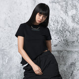 Cutting Cropped T-shirt (BLACK)
