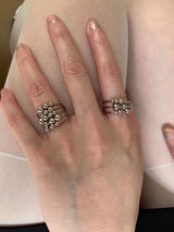 Silver ball bangle ring 2SET