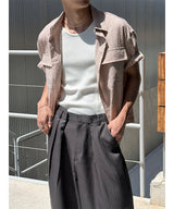 [S/S] Crop pocket check shirts(3color)