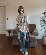 ポルティナダメージワイドデニムパンツ