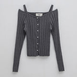 (T-7014)SKASHI OFF SHOULDER KNIT