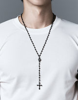 [1173] Dark Cross Rosarium Necklace