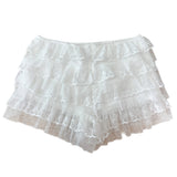 Dream Flare Cancan Lace Frill Shorts (White)