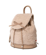 Clover Heart Fluffy Backpack Beige
