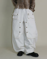Kuro banding snap pocket wide fit washed pants