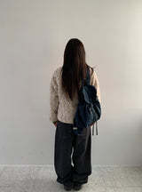 Tumbab Wool Collar Quilted Fleece Jumper