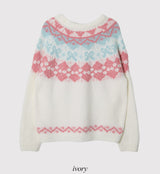 #Sorbet Ribbon Nordic Wool Knit (2color)
