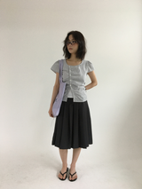 pleated button blouse (2color)