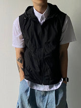 Cropped Nylon Hooded Vest 4C
