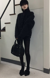 Puff Over Boucle Cardigan