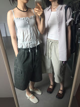 Wheel Cargo Bermuda Pants (3color)