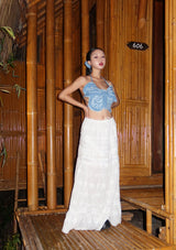 Butterfly Denim Backless Tube Top