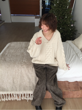 ルネットショールカラーケーブルニット