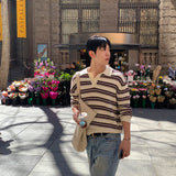 MODERN BOUCLE STRIPE COLLARKINT