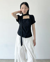 newdili scarf texture blouse