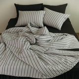 Dust-Free Classic Stripe - Black Duvet Cover - SS size
