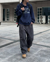 Chiro Stitch Cotton Pants (Charcoal)