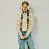 [SET] Stripe Fur Earcuffs & Scarf
