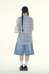 Fray check short sleeve shirt