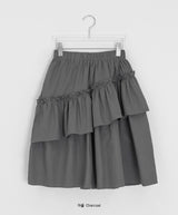 Verpan Frill Banding Midi Skirt
