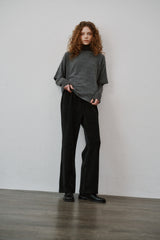 Corduroy boots cut pants (Black)