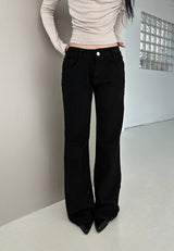 Slim fit low semi-boot pants