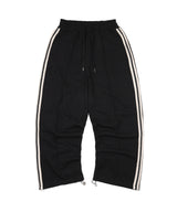トラックラインピンタックスウェットパンツ - Black