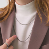 [Two-line set] Surgical steel necklace_CLEF TWO TONE NEC