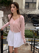Creamy V-neck cardigan