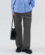 DOUBLE TUCK WIDE SLACKS_GRAY