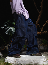 RELABEL 24AW Bug-Owned Form Bamboo Wash Contour Pleated Flared Jeans