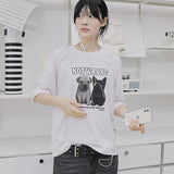 PUPPY & KITTY FRIEND OVER FIT SHORT-SLEEVE T-SHIRT_WHITE