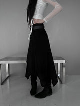 [set] belt shadow wrap skirt (2color)